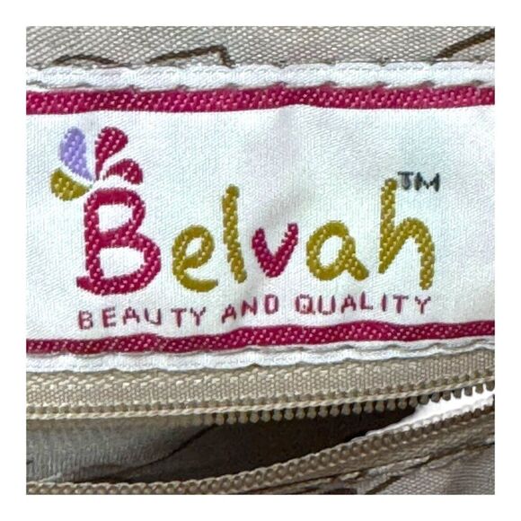 Belvah Paisley Print Crossbody Quilted Bag Purse Navy Blue Yellow Medium - Picture 4 of 11